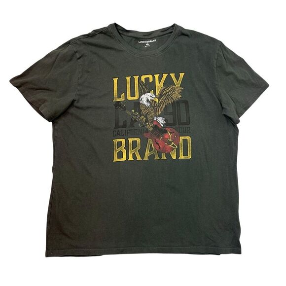 Lucky Brand Men’s XXL T Shirt Graphic Tee 2XL Gray Cotton Short Sleeve - Picture 4 of 9